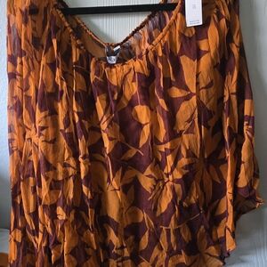 Shona Joy Orange and Purple Blouse